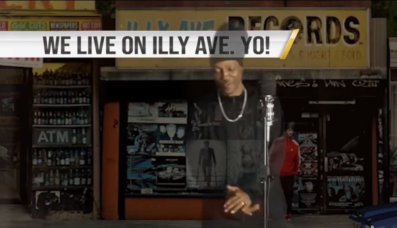 Dame Lee in front of ILLYAVE Records